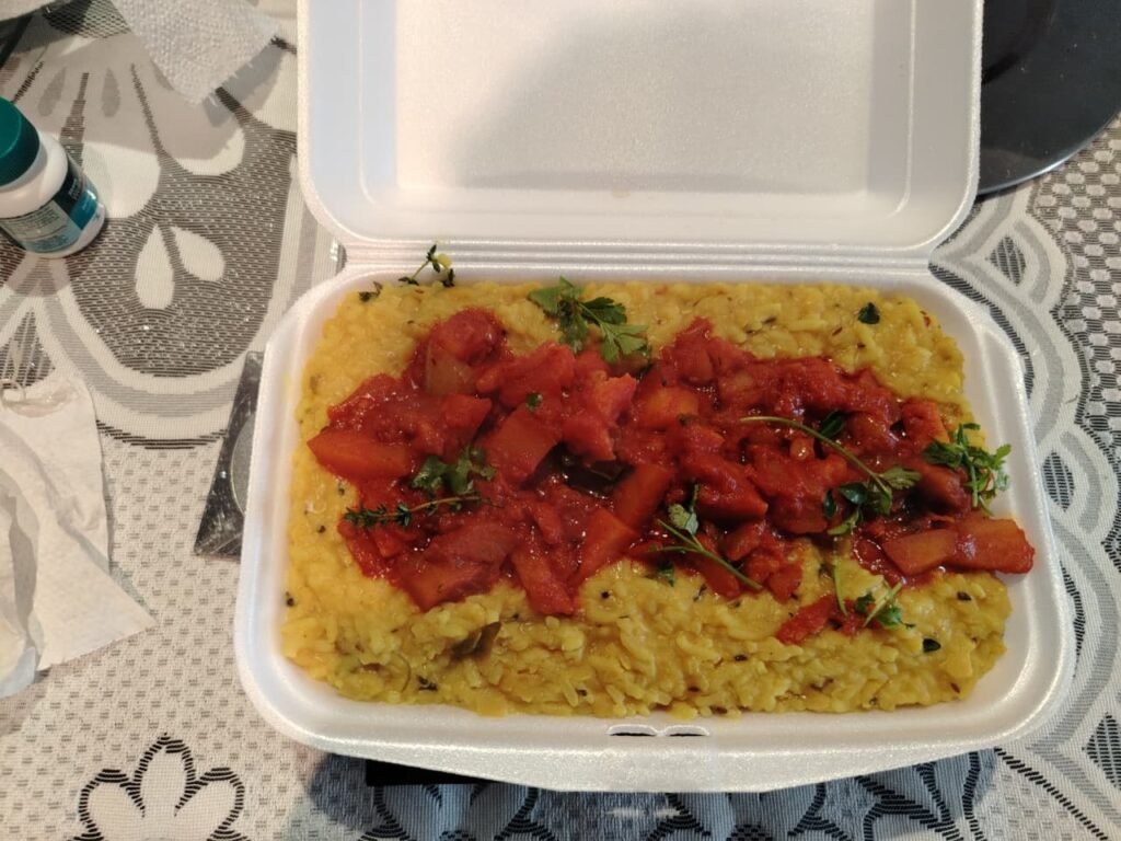 Kitcheri and potato curry