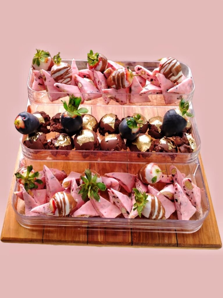 Novelty cranberry nougat and Choc drops