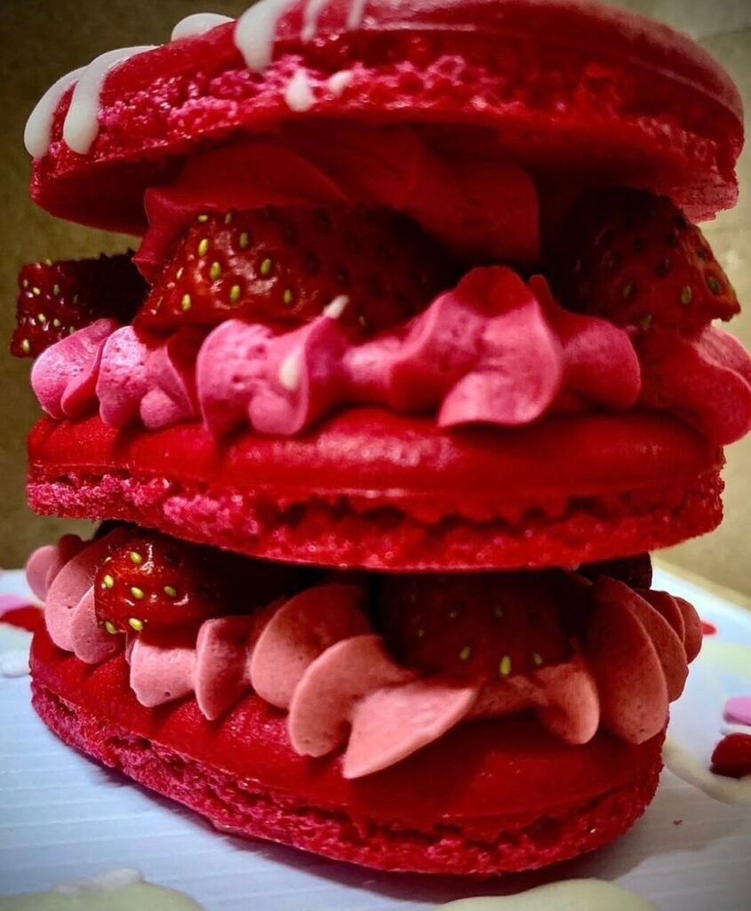 Strawberry Macaron Stack