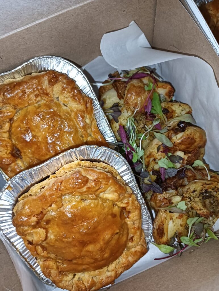 Curry mince pies & smashed garlic baby potatoes