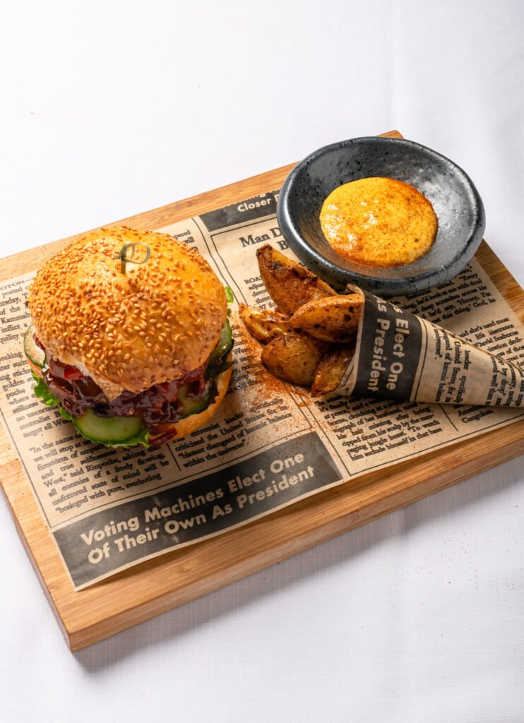 Gourmet Beef Burger & Wedges